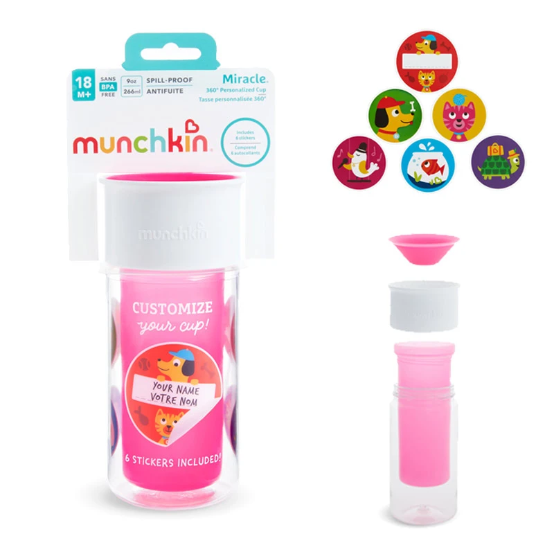 MUNCHKIN gertuvė-puodelis MY MIRACLE 360, rožinė