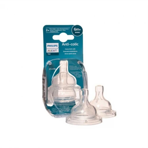AVENT Anti-Colic F žindukai nuo 6 mėn., 2 vnt., keturios skylutės