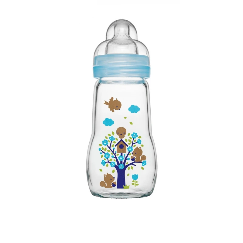 MAM 260 ml stiklinis buteliukas PREMIUM, mėlynas