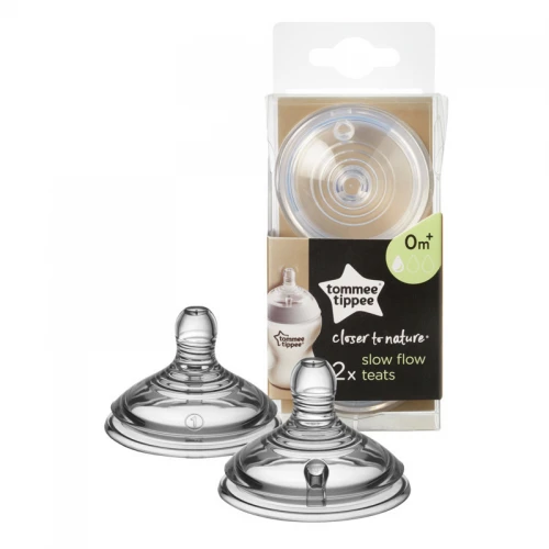 TOMMEE TIPPEE 0+ EASY-VENT lėtos tėkmės žindukai, 2 vnt. 