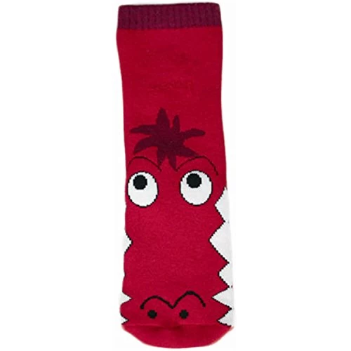 WOWERAT kojinės-tapukai su guminiu padu CROCODILE, raudonos