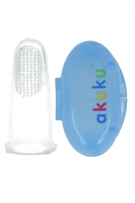 AKUKU silikoninis dantų šepetėlis su dėžute BLUE, A0263