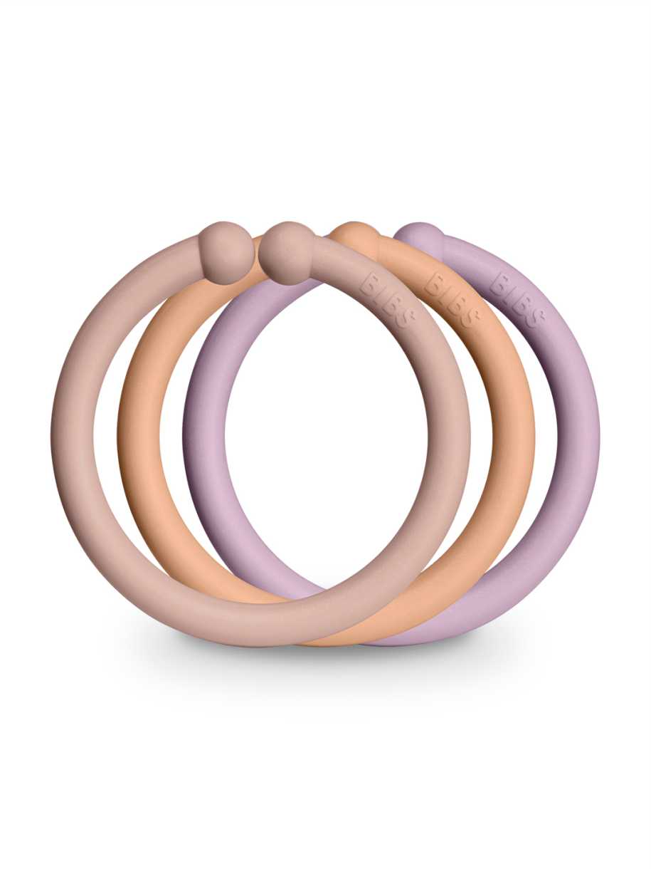 BIBS žiedų rinkinys LOOP, Blush &amp; Peach &amp; Dusty Lilac
