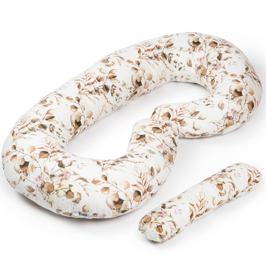 FLUMI nėščiosios ir maitinimo pagalvė TYPE C, Cream leaves