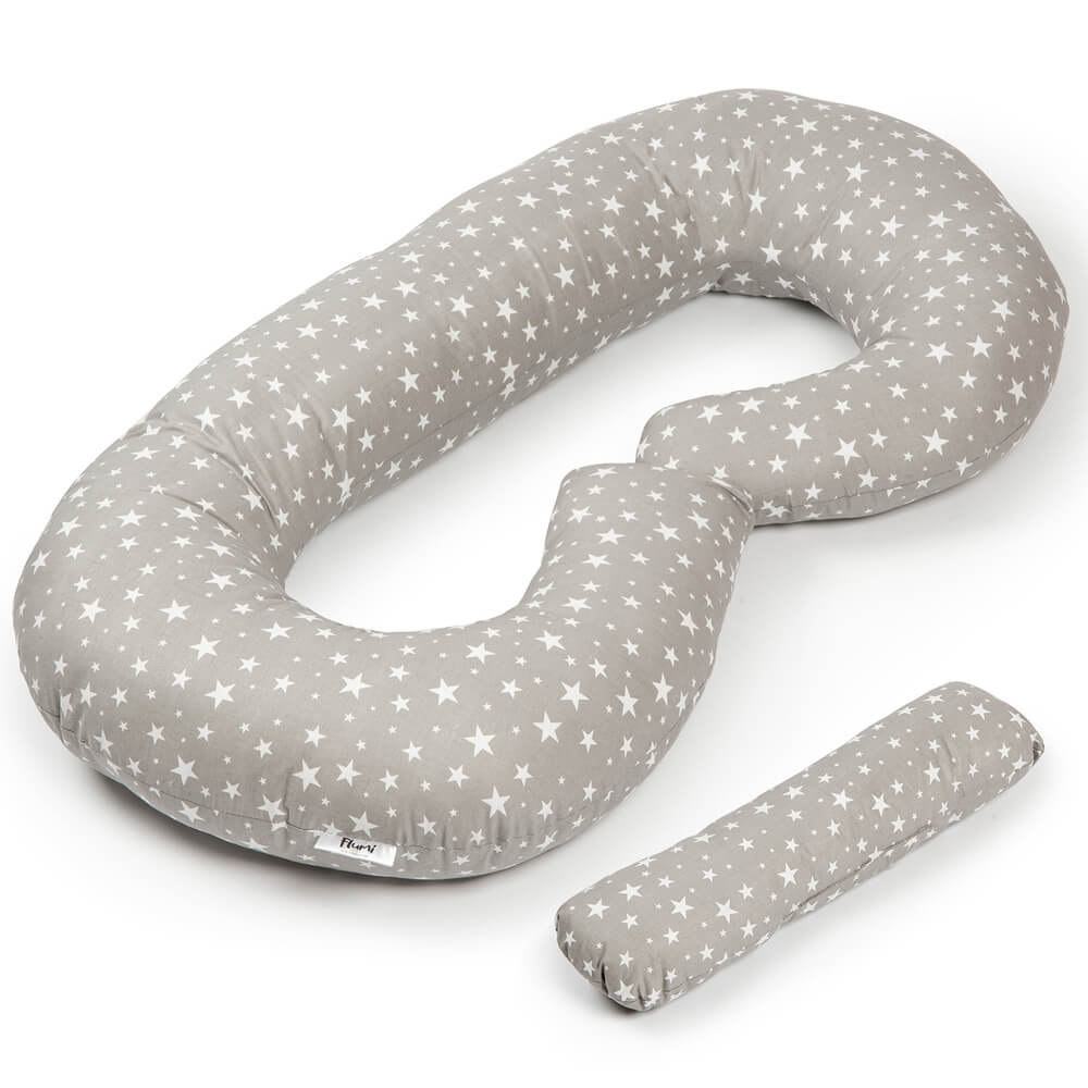 FLUMI nėščiosios ir maitinimo pagalvė TYPE C, Grey Stars