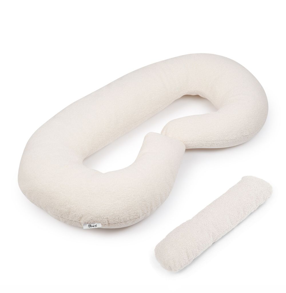 FLUMI nėščiosios ir maitinimo pagalvė TYPE C TEDDY, Light Beige