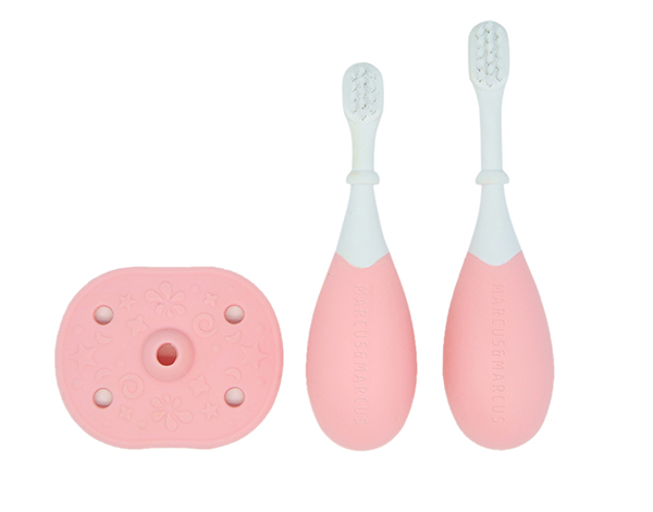 MARCUS&amp;MARCUS 3 etapų dantų šepetėlių rinkinys PINK