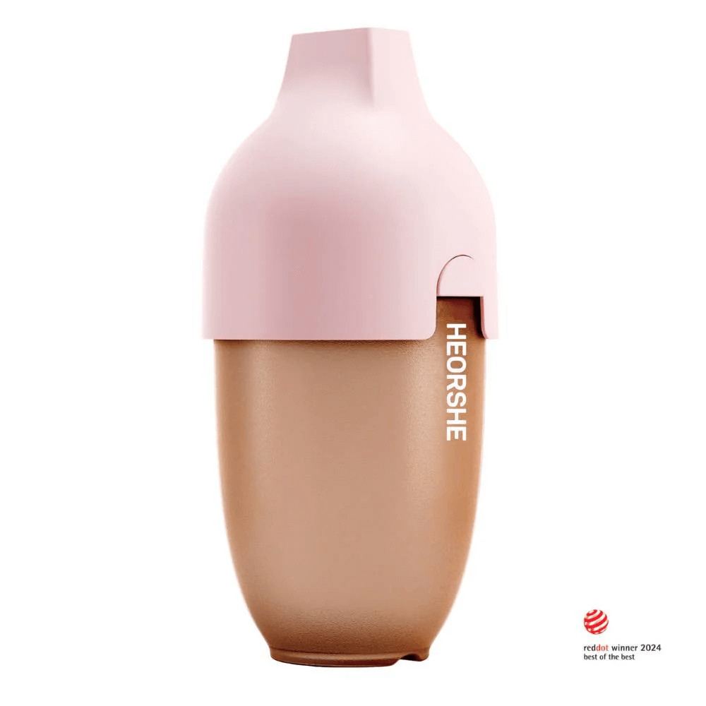HEORSHE 240 ml silikoninis buteliukas kūdikiui Ultra Wide Neck, rožinis